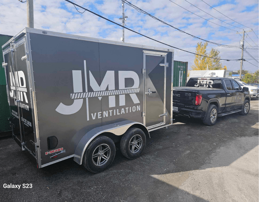 Camion et remorque JMR Ventilation — Rive-Nord